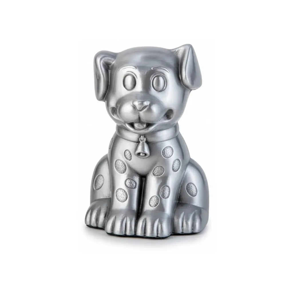 Tirelire Argentée Chien Métal