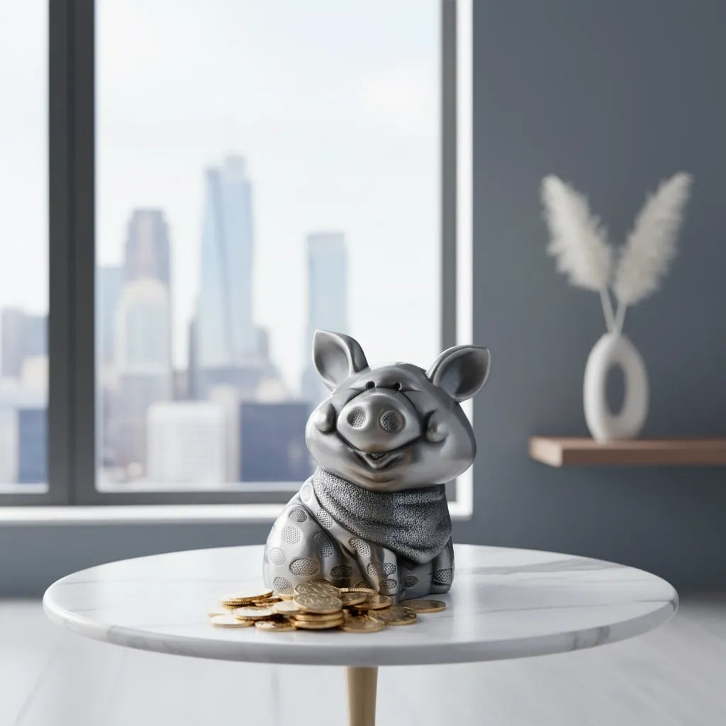 Tirelire Argentée Cochon