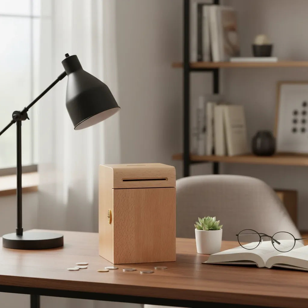 Tirelire en Bois Brut