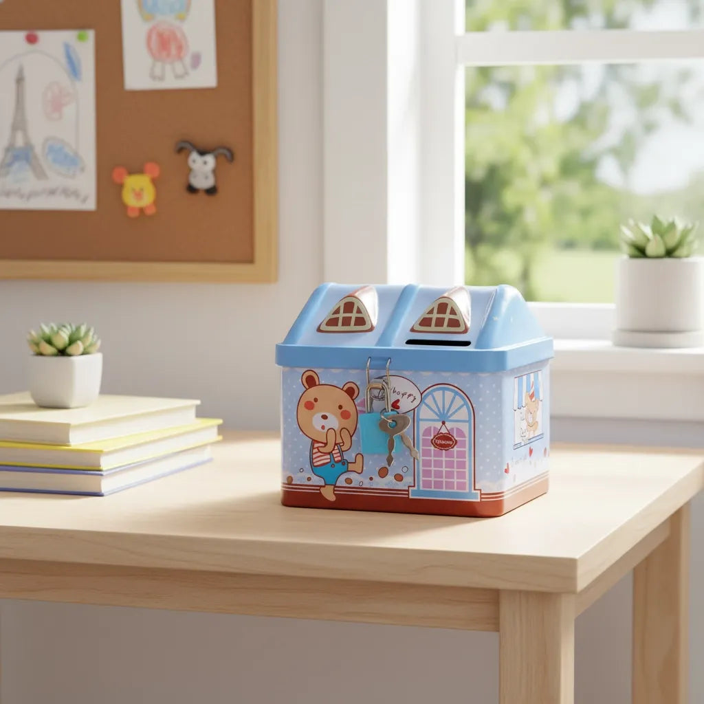 Tirelire Boite en Fer Enfant