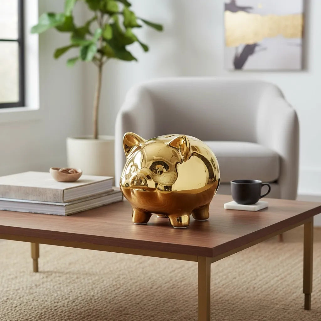 Tirelire Cochon en Or