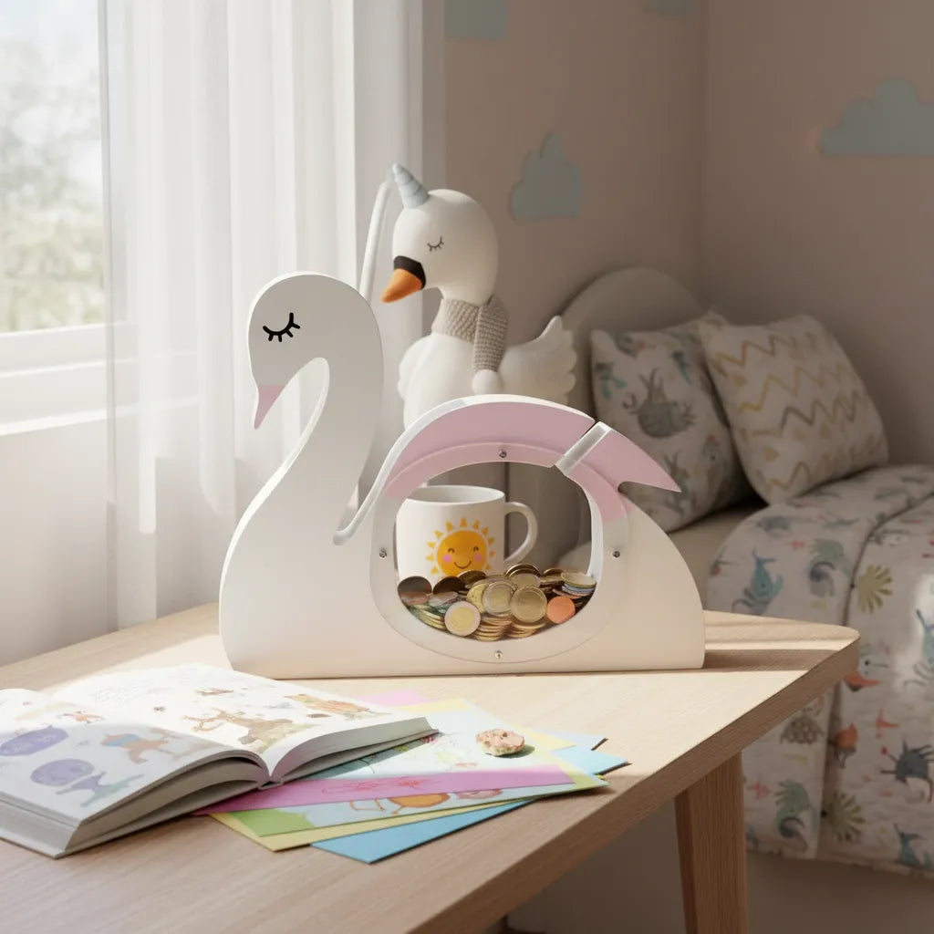 Tirelire Cygne Transparente