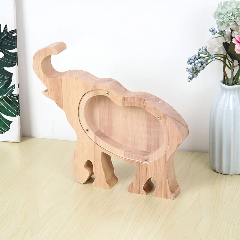 Tirelire Éléphant en Bois