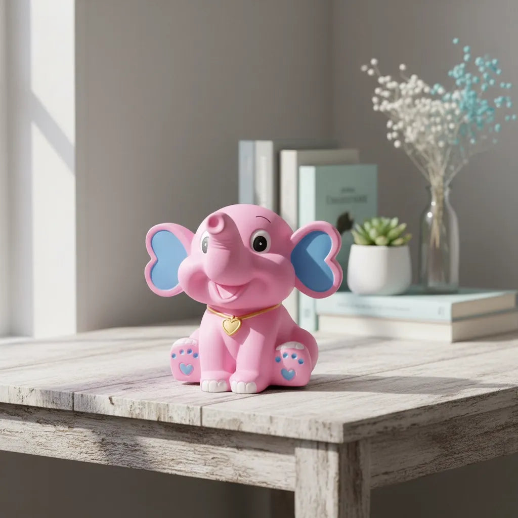 Tirelire Éléphant Rose et Bleu