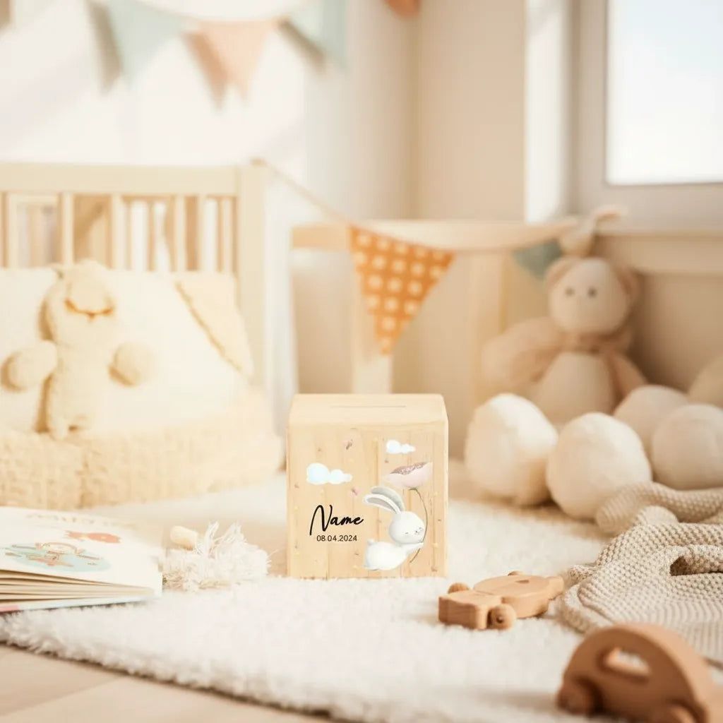 Tirelire en Bois Personnalisée pour Enfant