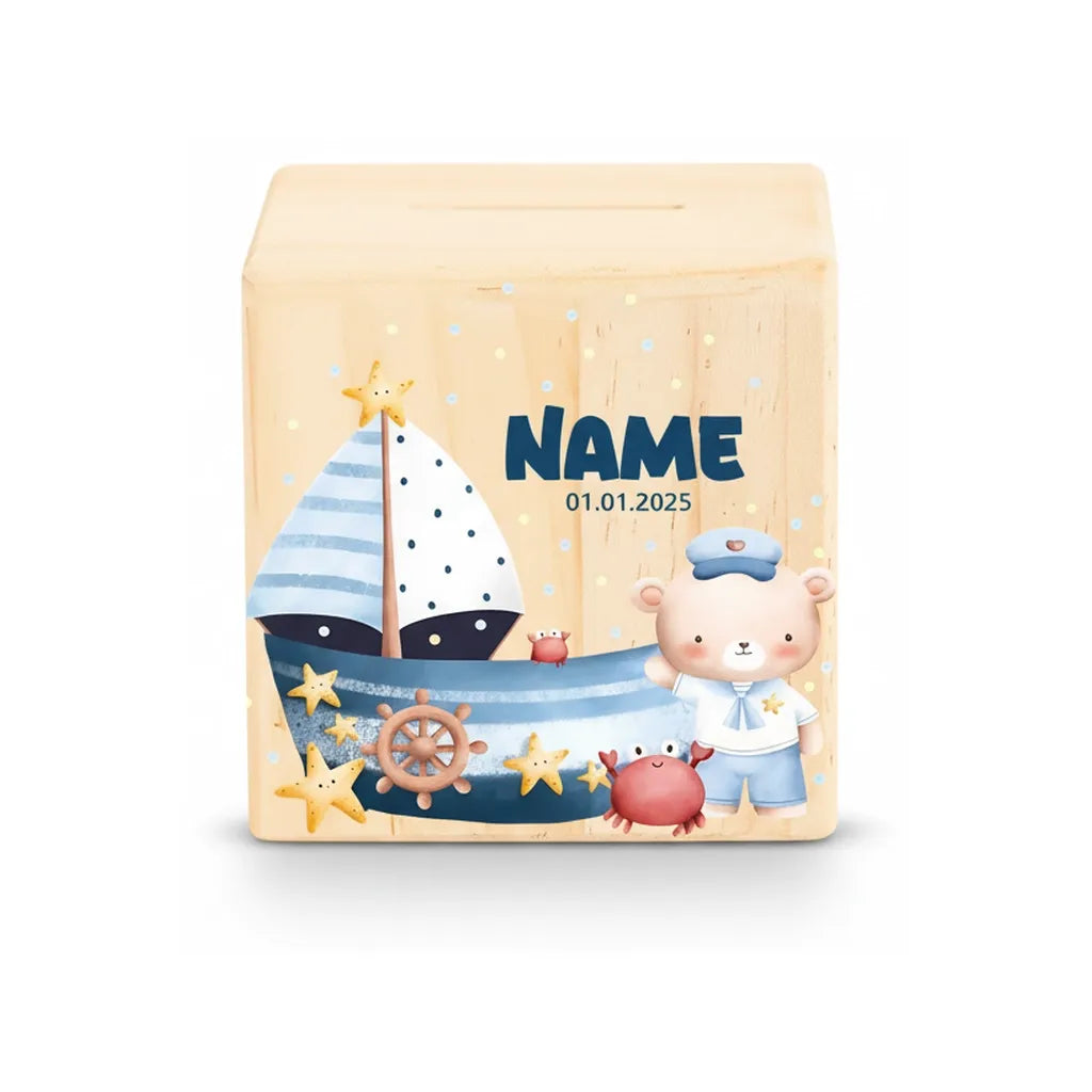 Tirelire en Bois Personnalisée pour Enfant