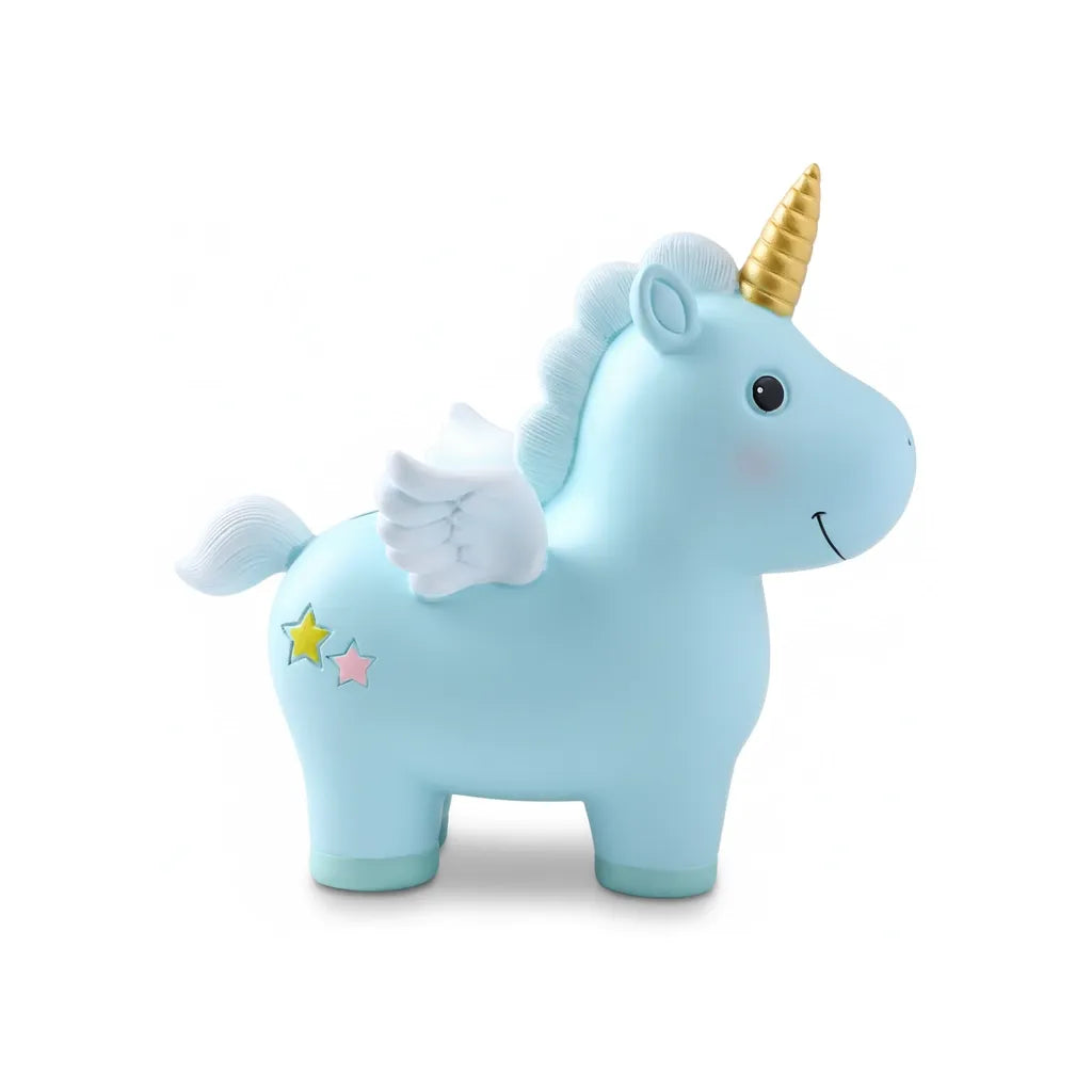 Tirelire Licorne Bleu