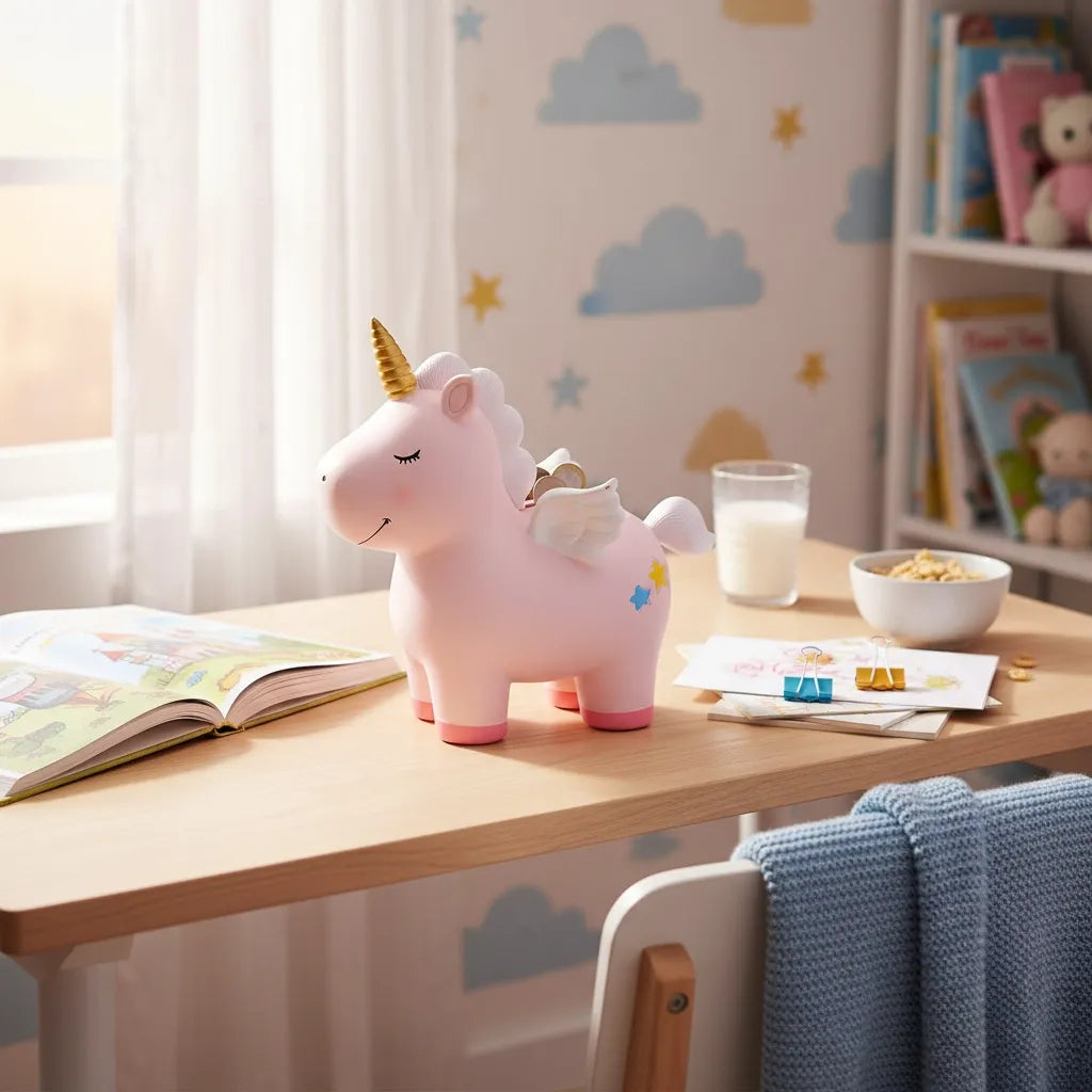 Tirelire Licorne Bleu