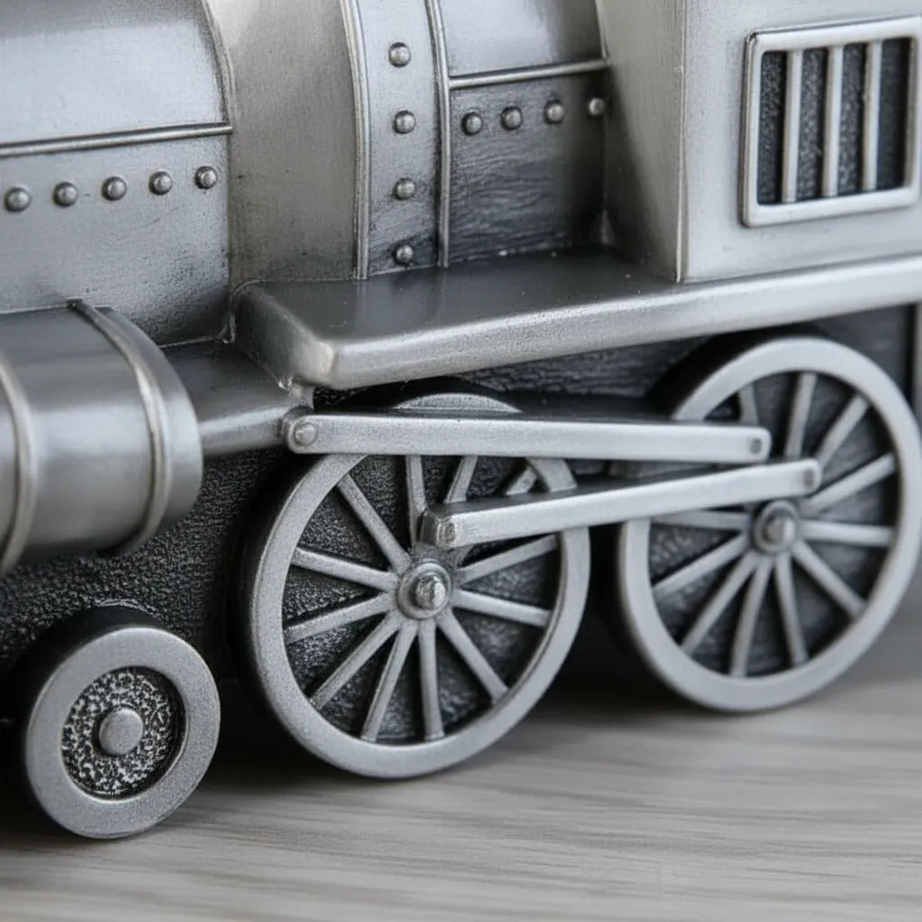 Tirelire Locomotive Métal Argenté
