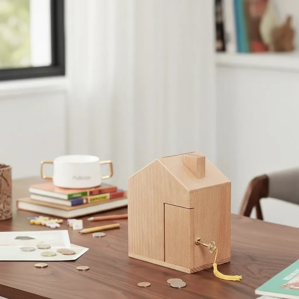 Tirelire Maison en Bois