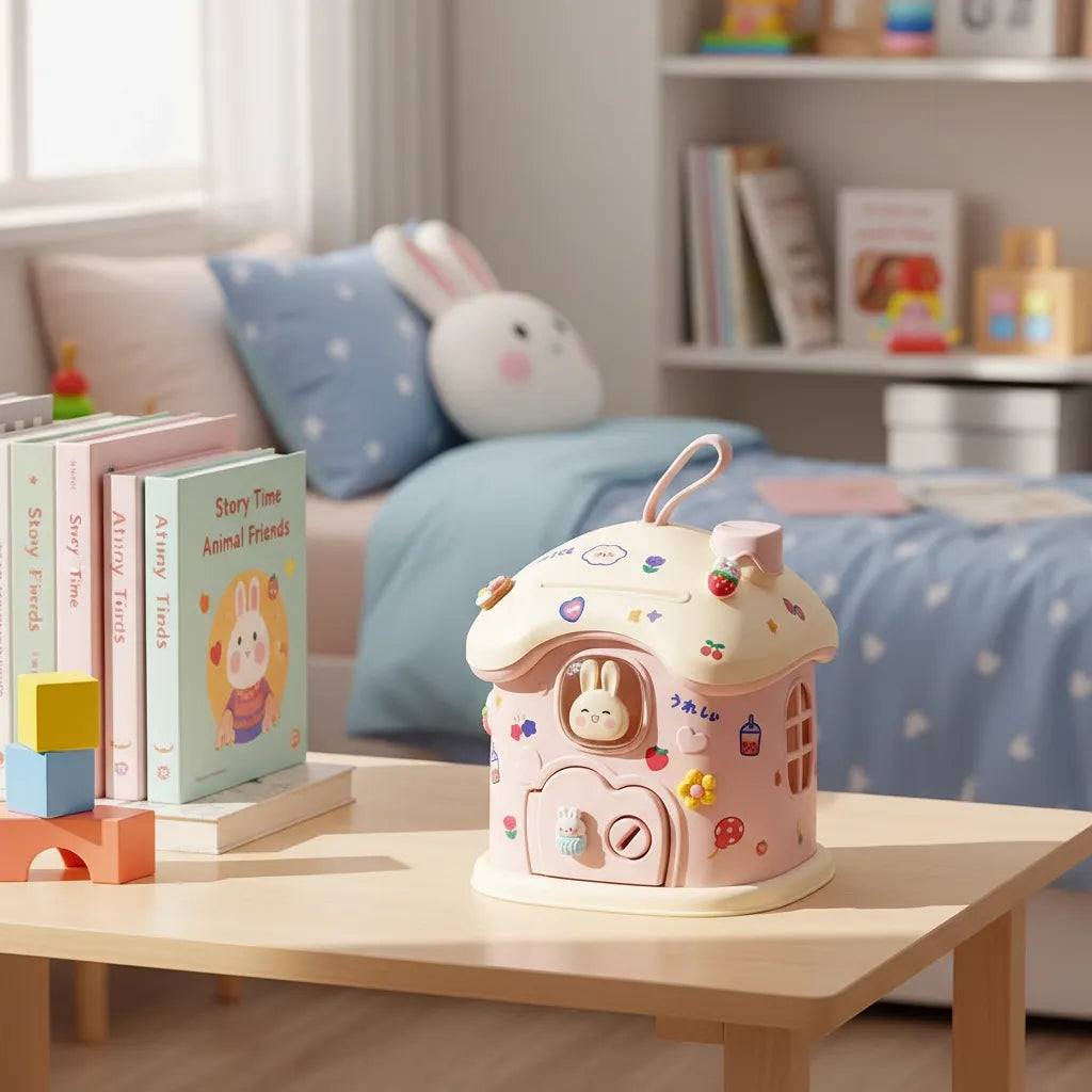 Tirelire Personnalisée Maison Lapin