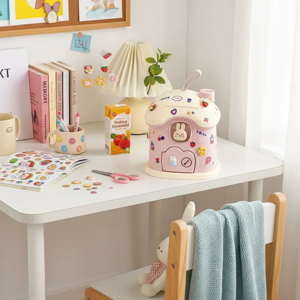 Tirelire Personnalisée Maison Lapin