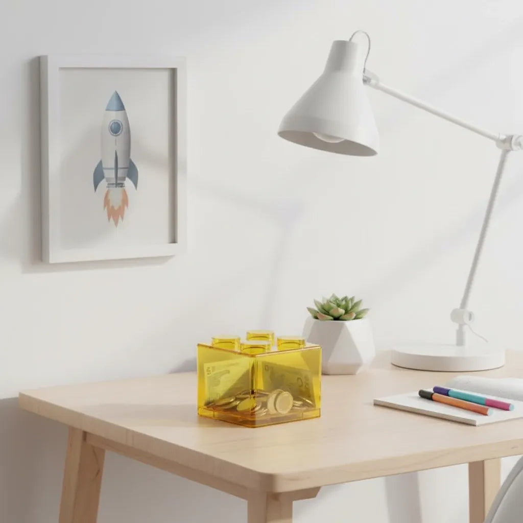 Tirelire Transparente en Cube