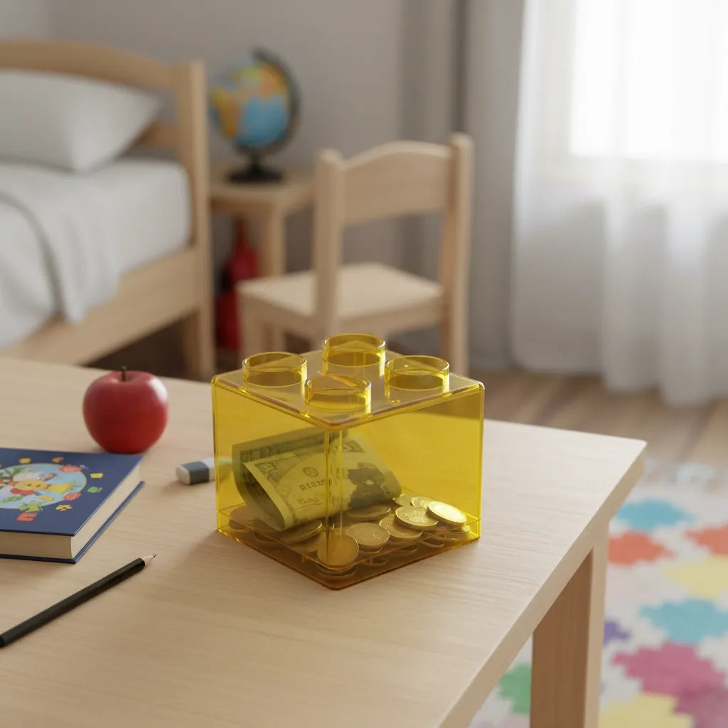 Tirelire Transparente en Cube